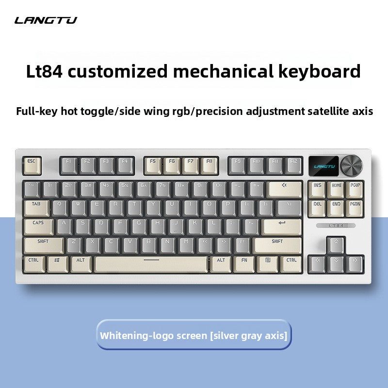 Langtu LT84 Three-Mode Hot-Swappable Wireless Bluetooth Mechanical Keyboard Custom Wired Blue Switch Gaming Keyboard - Anleila