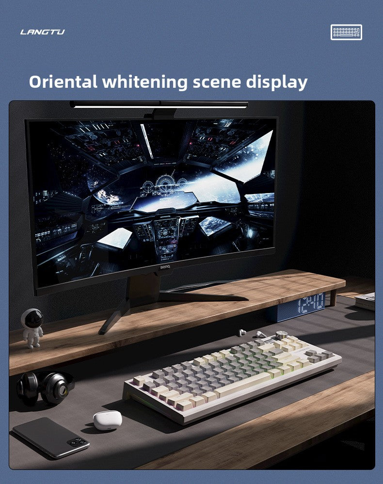 Langtu LT84 Three-Mode Hot-Swappable Wireless Bluetooth Mechanical Keyboard Custom Wired Blue Switch Gaming Keyboard - Anleila