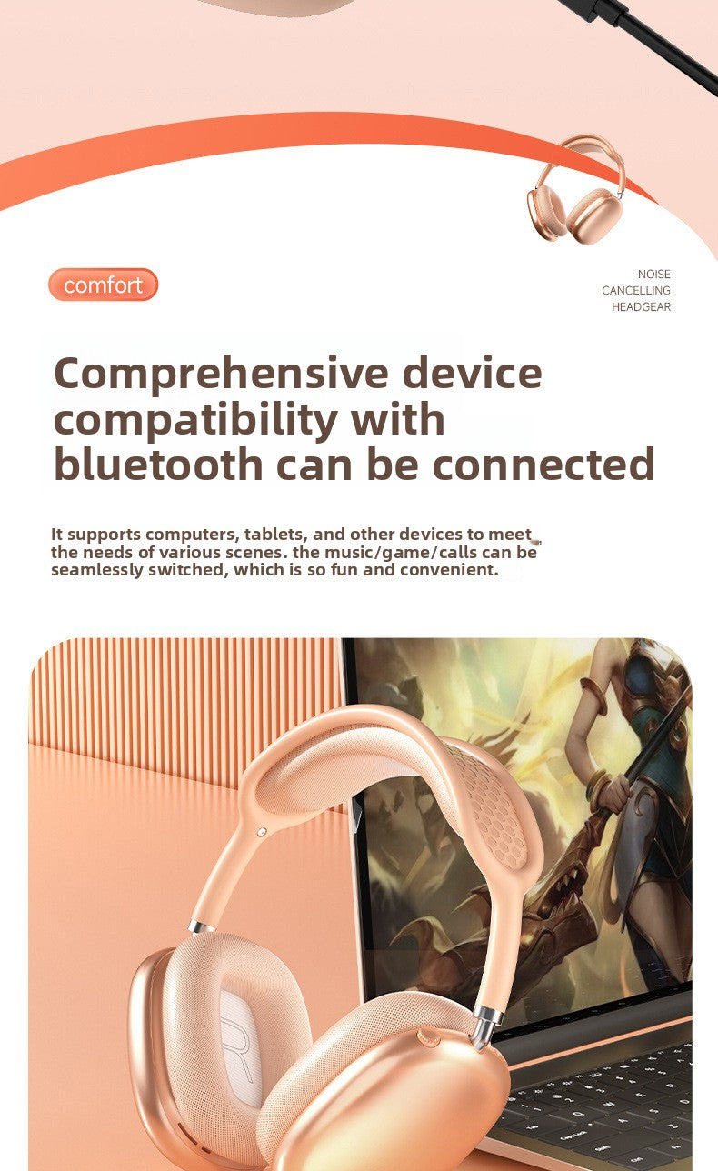 Bluetooth Headphones Ultra-Long Battery Life Call ANC Noise Cancelling Wireless Bluetooth Headphones For Apple, Android, HarmonyOS, Windows - Anleila