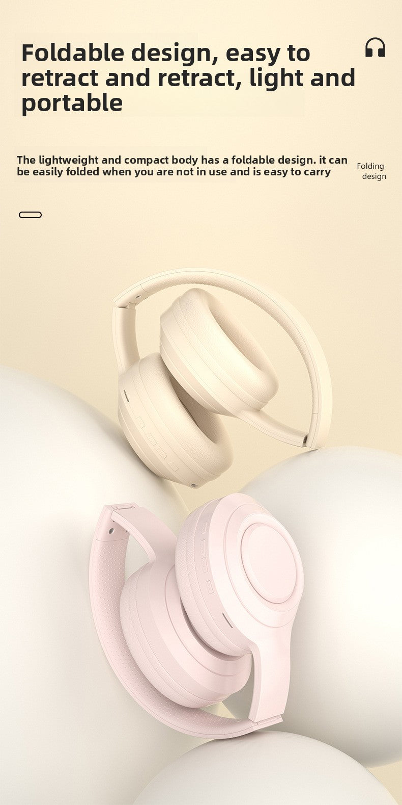 Preminum Bluetooth Headset Wireless Deep Bass HI-FI Super Long Noise Reduction Fodable Headset Colorful Headphone - Anleila