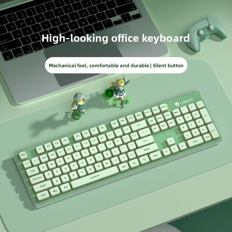 Langtu L1 Mechanical Feel Silent Wireless Keyboard Desktop Laptop Gaming Office Backlit Wired Keyboard - Anleila