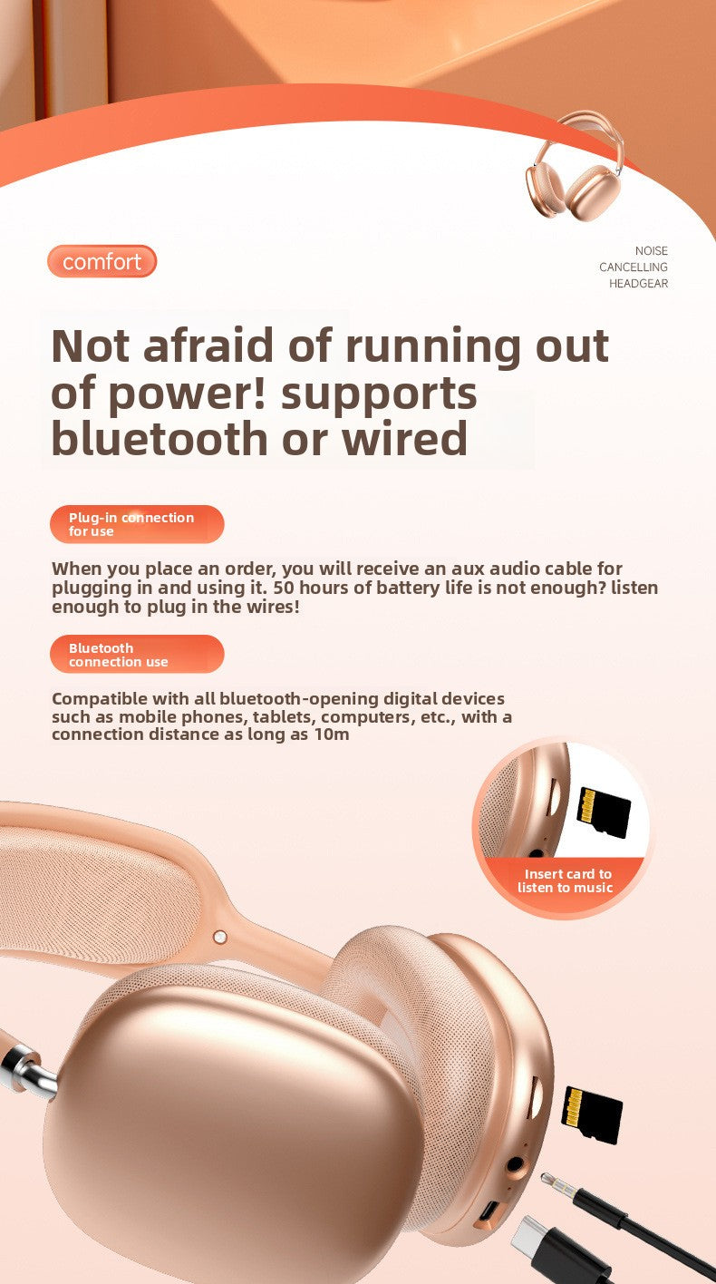 Bluetooth Headphones Ultra-Long Battery Life Call ANC Noise Cancelling Wireless Bluetooth Headphones For Apple, Android, HarmonyOS, Windows - Anleila