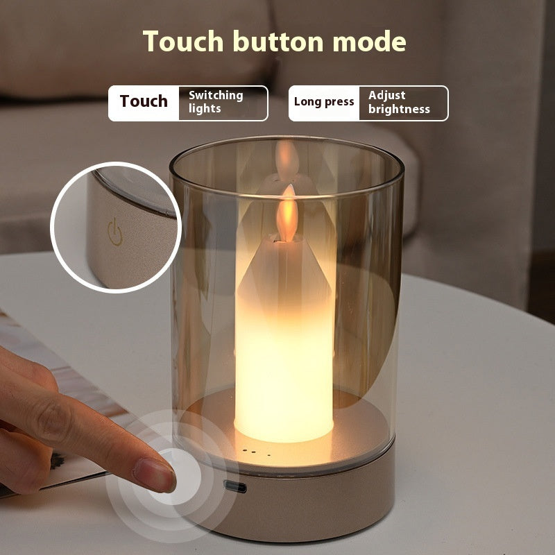 ✨ Magic Candle Lamp ✨ | Gesture & Touch Control | Flickering Flame Effect | 3000K Warm Light | 2400mAh Battery 🔋