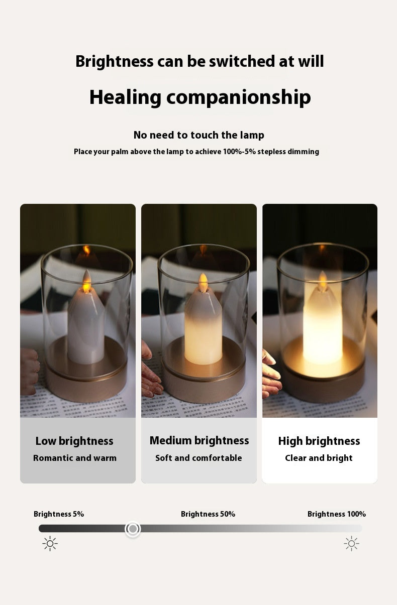 ✨ Magic Candle Lamp ✨ | Gesture & Touch Control | Flickering Flame Effect | 3000K Warm Light | 2400mAh Battery 🔋