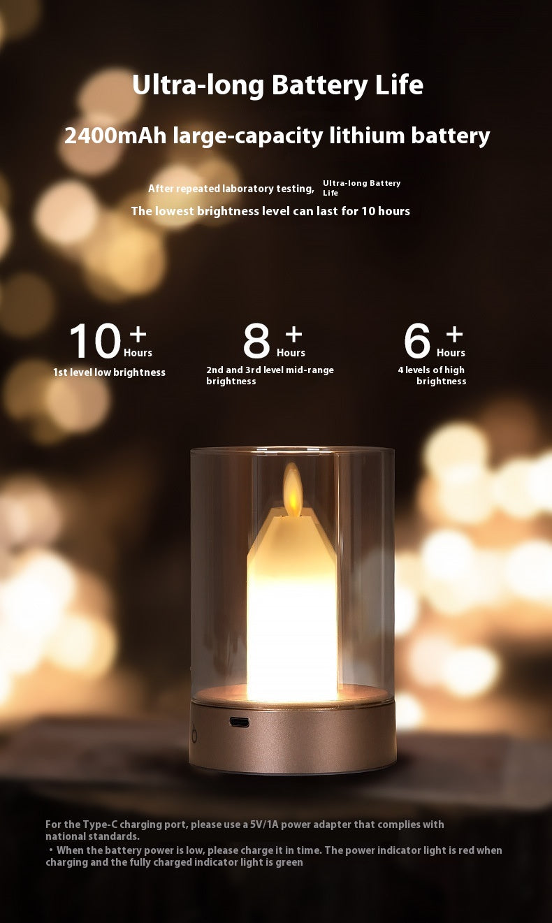 ✨ Magic Candle Lamp ✨ | Gesture & Touch Control | Flickering Flame Effect | 3000K Warm Light | 2400mAh Battery 🔋