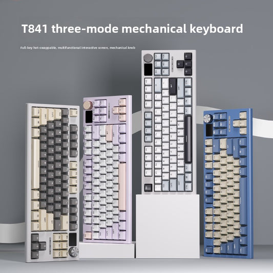 Langtu LT84 Three-Mode Hot-Swappable Wireless Bluetooth Mechanical Keyboard Custom Wired Blue Switch Gaming Keyboard - Anleila