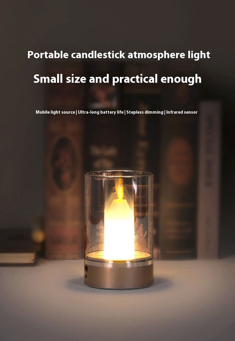 ✨ Magic Candle Lamp ✨ | Gesture & Touch Control | Flickering Flame Effect | 3000K Warm Light | 2400mAh Battery 🔋