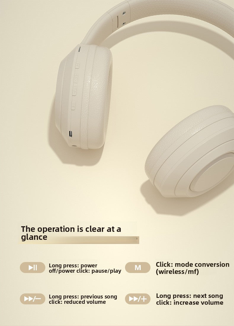 Preminum Bluetooth Headset Wireless Deep Bass HI-FI Super Long Noise Reduction Fodable Headset Colorful Headphone - Anleila