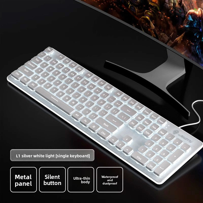 Langtu L1 Mechanical Feel Silent Wireless Keyboard Desktop Laptop Gaming Office Backlit Wired Keyboard - Anleila