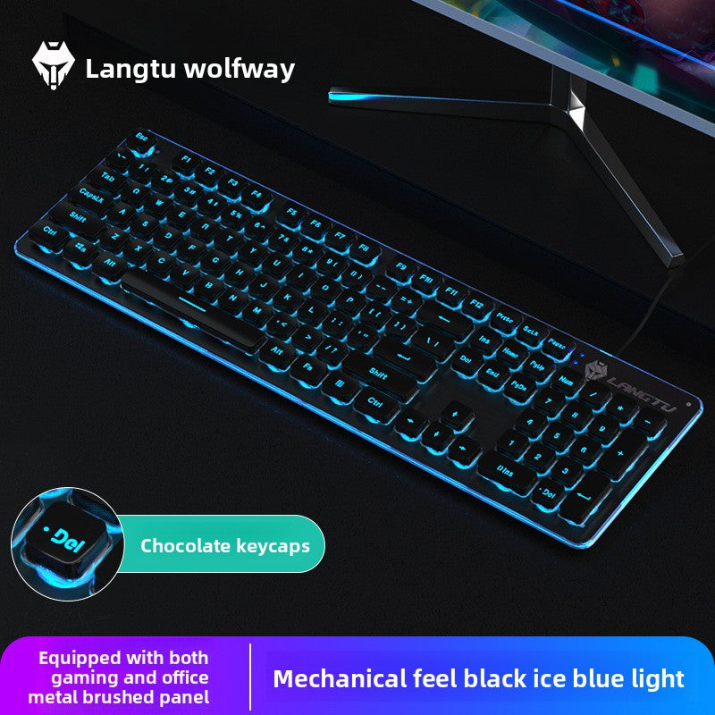 Langtu L1 Mechanical Feel Silent Wireless Keyboard Desktop Laptop Gaming Office Backlit Wired Keyboard - Anleila