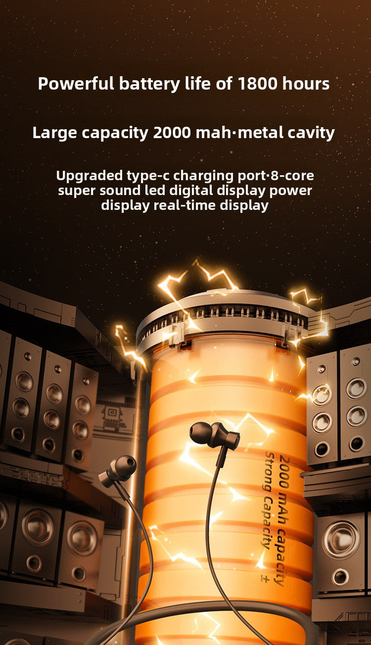 [1800hour long battery life]TWS Wireless Earphone Stereo Wireless Neck Hanging Headphone with mic Gaming Headset Deep Bass Noise Cancellation Type-c Earbuds - Anleila