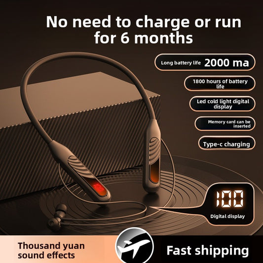 [1800hour long battery life]TWS Wireless Earphone Stereo Wireless Neck Hanging Headphone with mic Gaming Headset Deep Bass Noise Cancellation Type-c Earbuds - Anleila