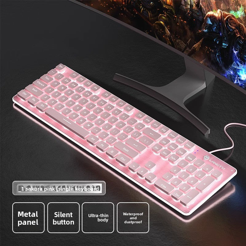Langtu L1 Mechanical Feel Silent Wireless Keyboard Desktop Laptop Gaming Office Backlit Wired Keyboard - Anleila
