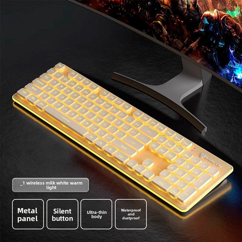 Langtu L1 Mechanical Feel Silent Wireless Keyboard Desktop Laptop Gaming Office Backlit Wired Keyboard - Anleila