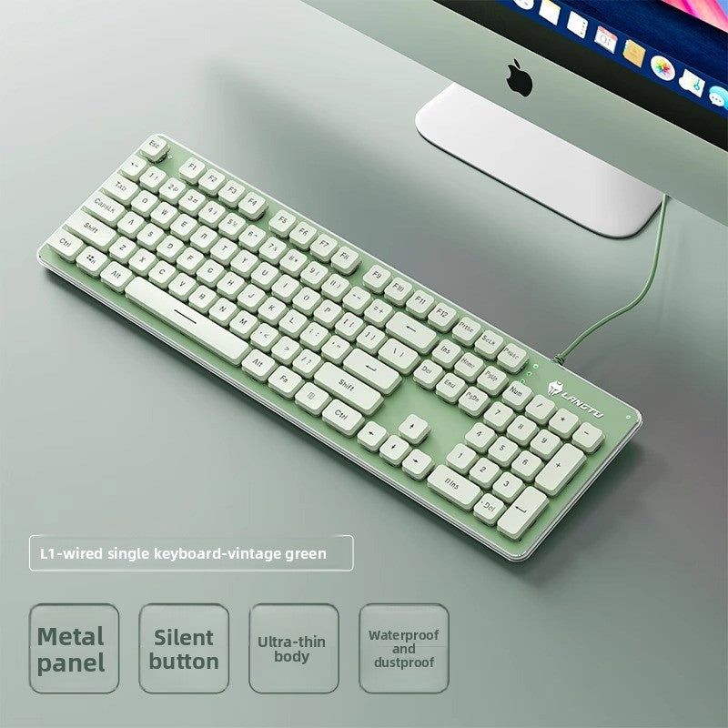 Langtu L1 Mechanical Feel Silent Wireless Keyboard Desktop Laptop Gaming Office Backlit Wired Keyboard - Anleila