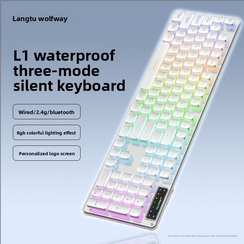 Langtu L1 Mechanical Feel Silent Wireless Keyboard Desktop Laptop Gaming Office Backlit Wired Keyboard - Anleila