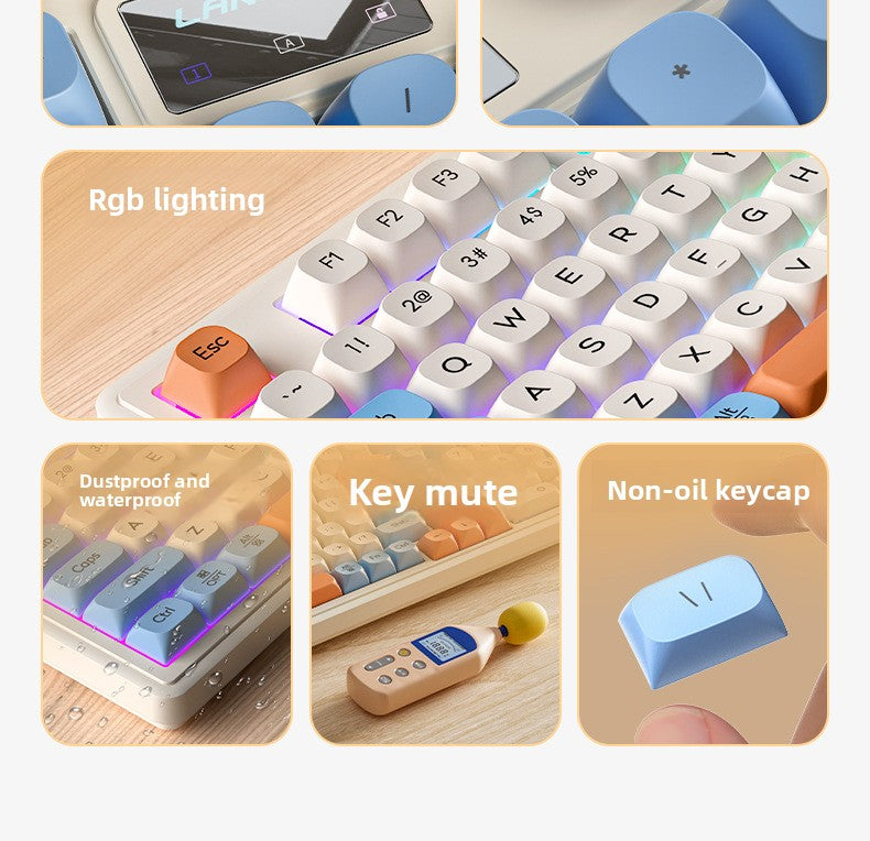 Langtu L98 Wired Silent Office Keyboard Mechanical Feel RGB Lighting Gaming Competitive High-Value Keyboard - Anleila