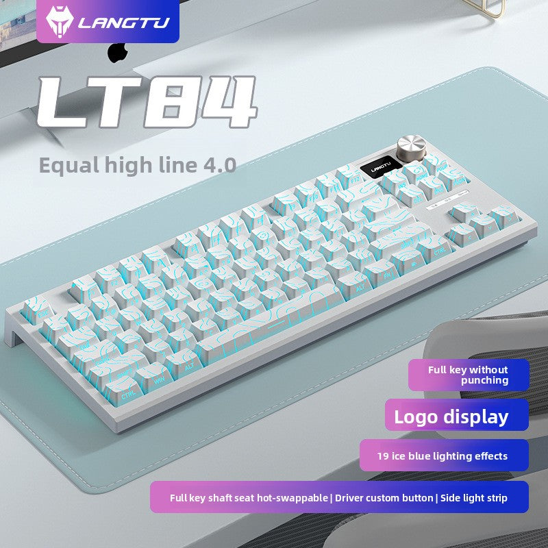 Langtu LT84 Three-Mode Hot-Swappable Wireless Bluetooth Mechanical Keyboard Custom Wired Blue Switch Gaming Keyboard - Anleila