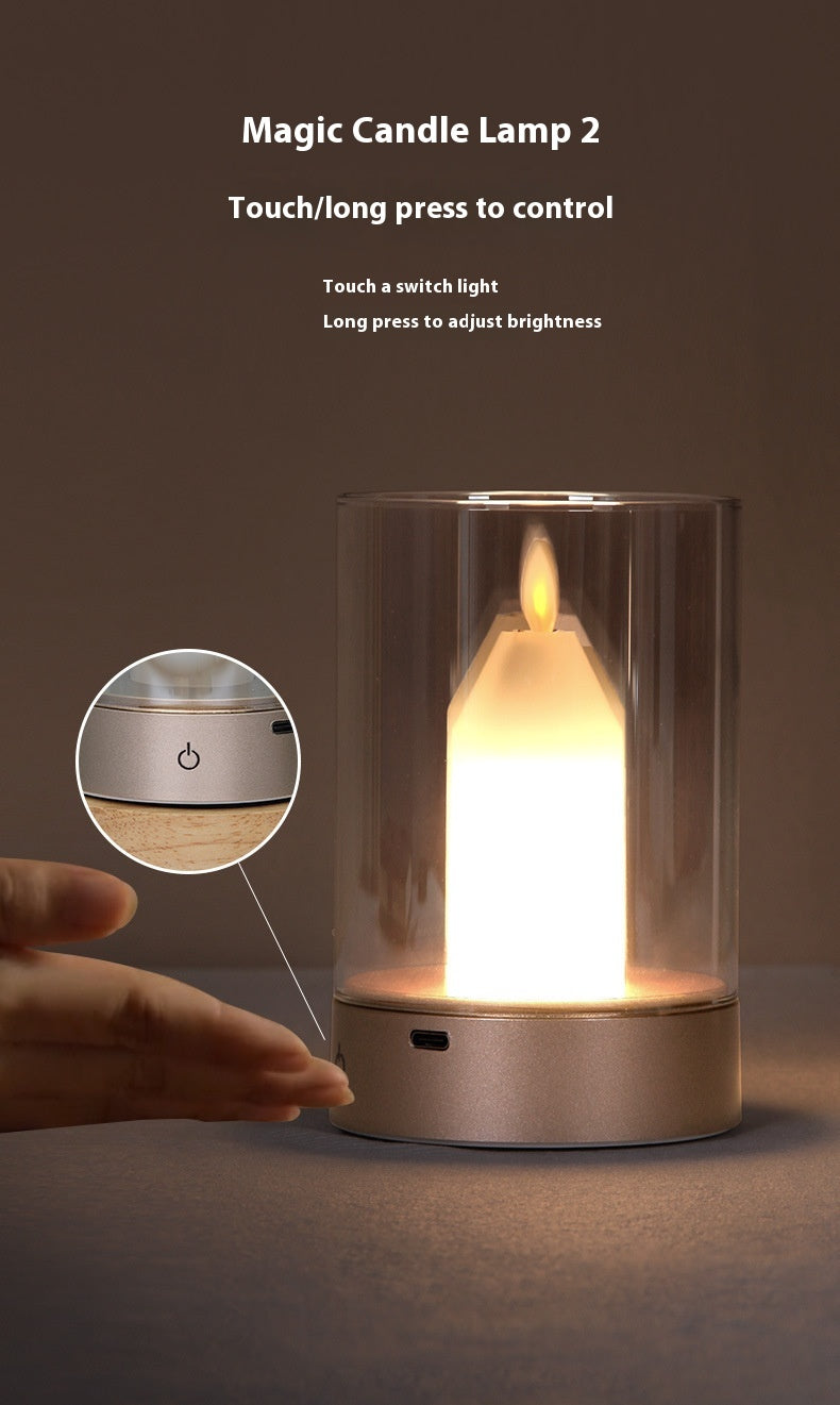 ✨ Magic Candle Lamp ✨ | Gesture & Touch Control | Flickering Flame Effect | 3000K Warm Light | 2400mAh Battery 🔋