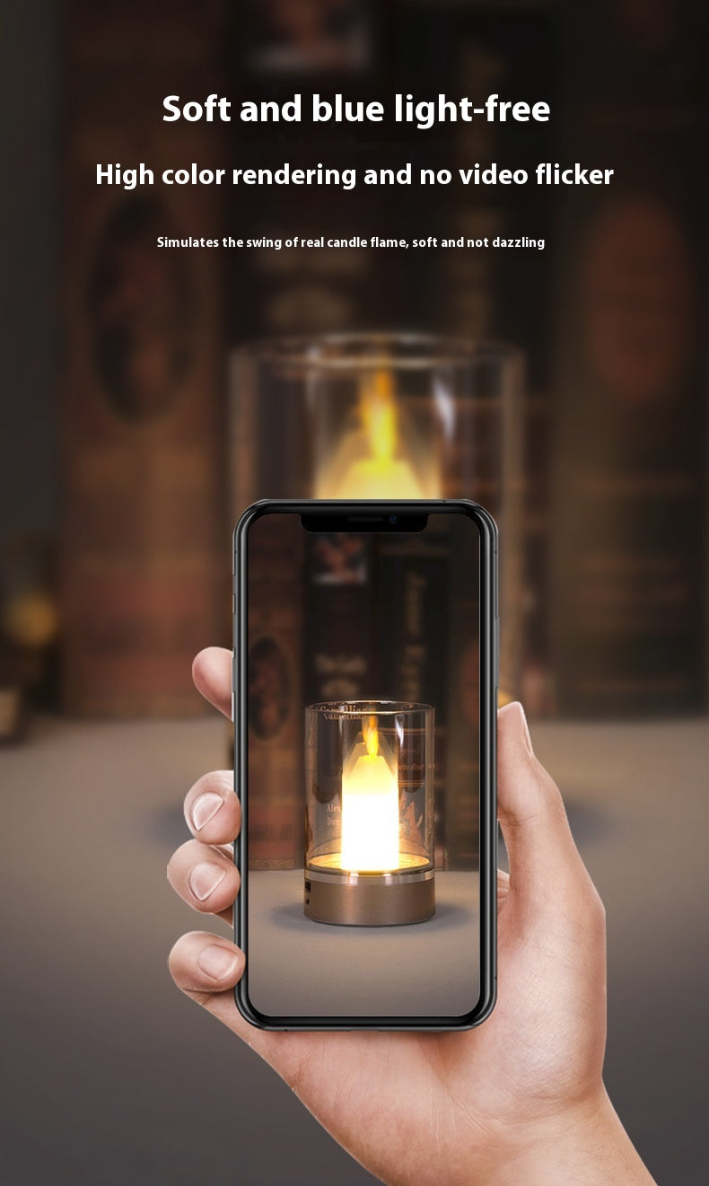 ✨ Magic Candle Lamp ✨ | Gesture & Touch Control | Flickering Flame Effect | 3000K Warm Light | 2400mAh Battery 🔋