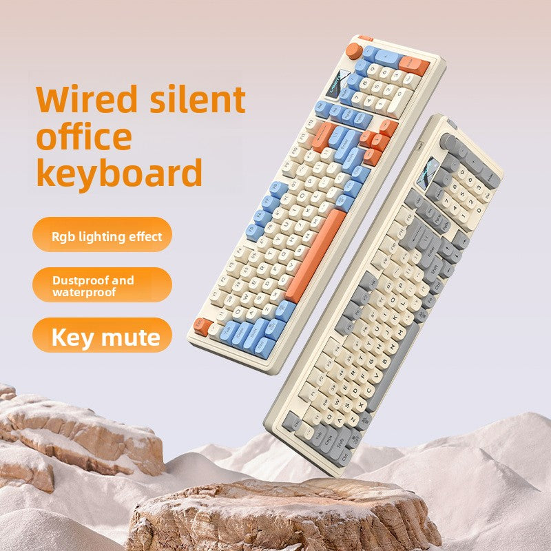 Langtu L98 Wired Silent Office Keyboard Mechanical Feel RGB Lighting Gaming Competitive High-Value Keyboard - Anleila