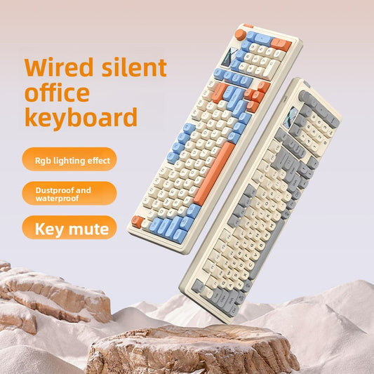 Langtu L98 Wired Silent Office Keyboard Mechanical Feel RGB Lighting Gaming Competitive High-Value Keyboard - Anleila