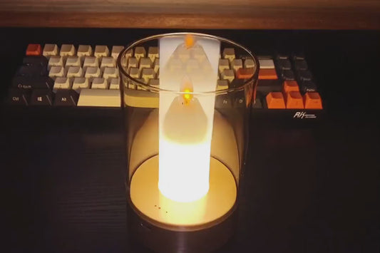 ✨ Magic Candle Lamp ✨ | Gesture & Touch Control | Flickering Flame Effect | 3000K Warm Light | 2400mAh Battery 🔋
